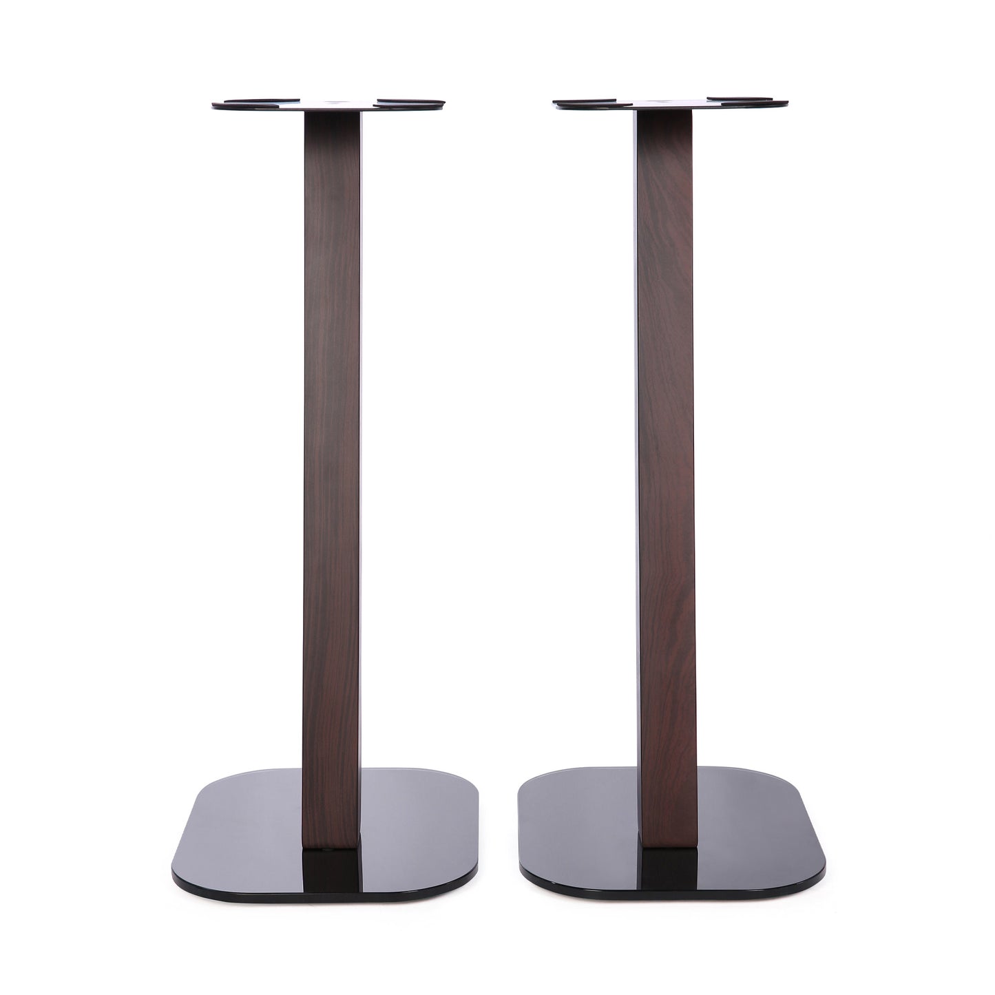 EXIMUS One Pair Fixed Height Universal Speaker Floor Stands - Espresso - 610 Series
