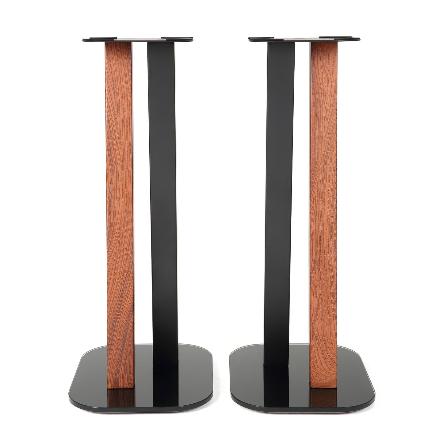 EXIMUS One Pair Fixed Height Universal Speaker Floor Stands - Cedar Black - 600 Series