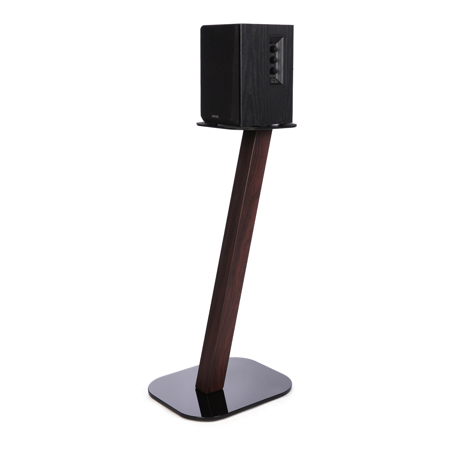 EXIMUS One Pair Fixed Height Universal Speaker Floor Stands - Espresso - 610 Series