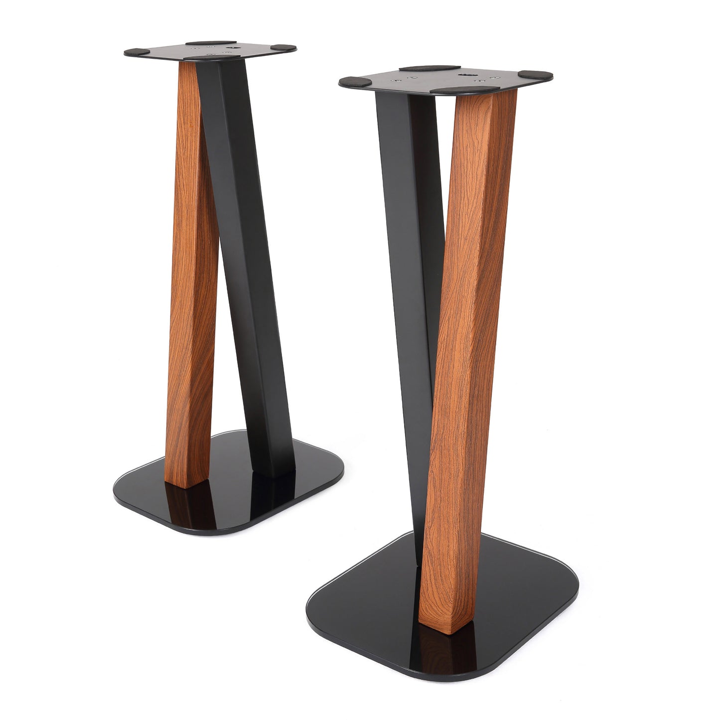 EXIMUS One Pair Fixed Height Universal Speaker Floor Stands - Cedar Black - 600 Series