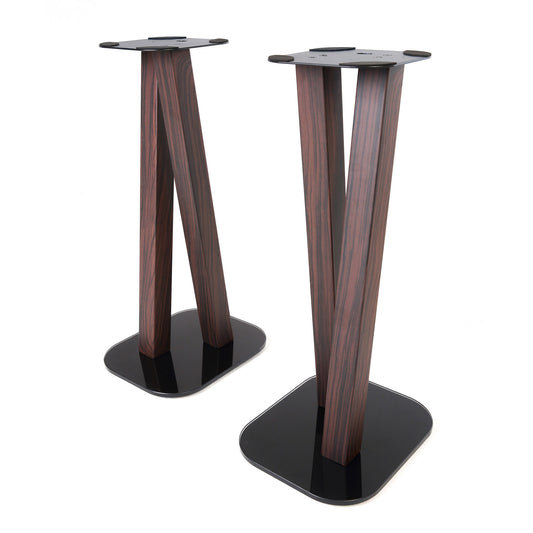 EXIMUS One Pair Fixed Height Universal Speaker Floor Stands - Espresso - 600 Series