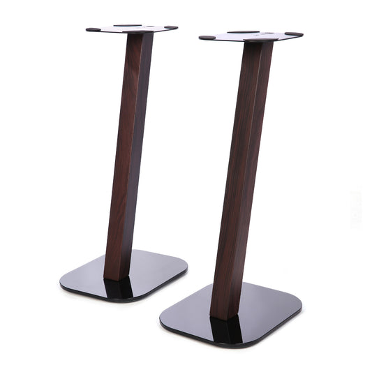 EXIMUS One Pair Fixed Height Universal Speaker Floor Stands - Espresso - 610 Series