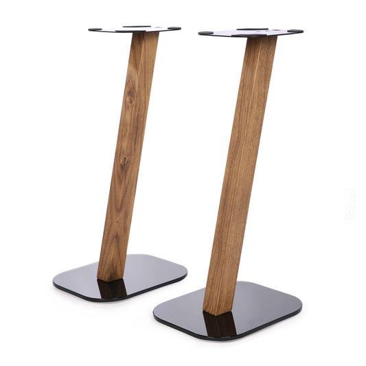 EXIMUS One Pair Fixed Height Universal Speaker Floor Stands - Oak - 610 Series