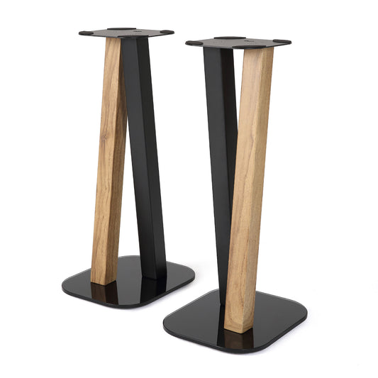 EXIMUS One Pair Fixed Height Universal Speaker Floor Stands - Oak Black - 600 Series