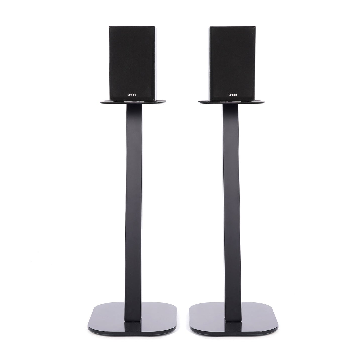 EXIMUS One Pair Fixed Height Universal Speaker Floor Stands - Black - 610 Series