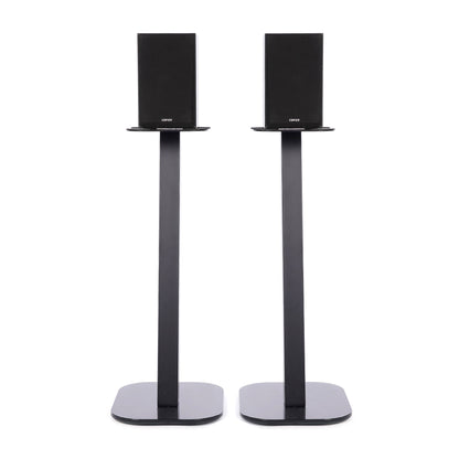 EXIMUS One Pair Fixed Height Universal Speaker Floor Stands - Black - 610 Series