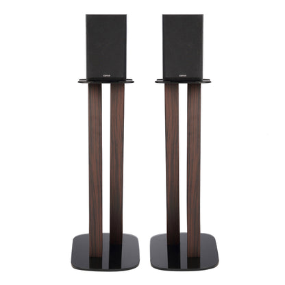 EXIMUS One Pair Fixed Height Universal Speaker Floor Stands - Espresso - 600 Series