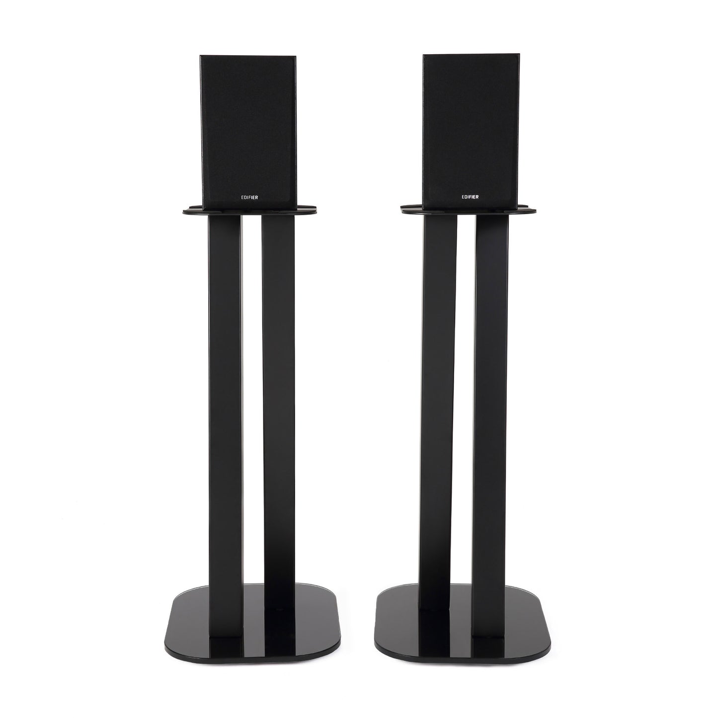 EXIMUS One Pair Fixed Height Universal Speaker Floor Stands - Black - 600 Series