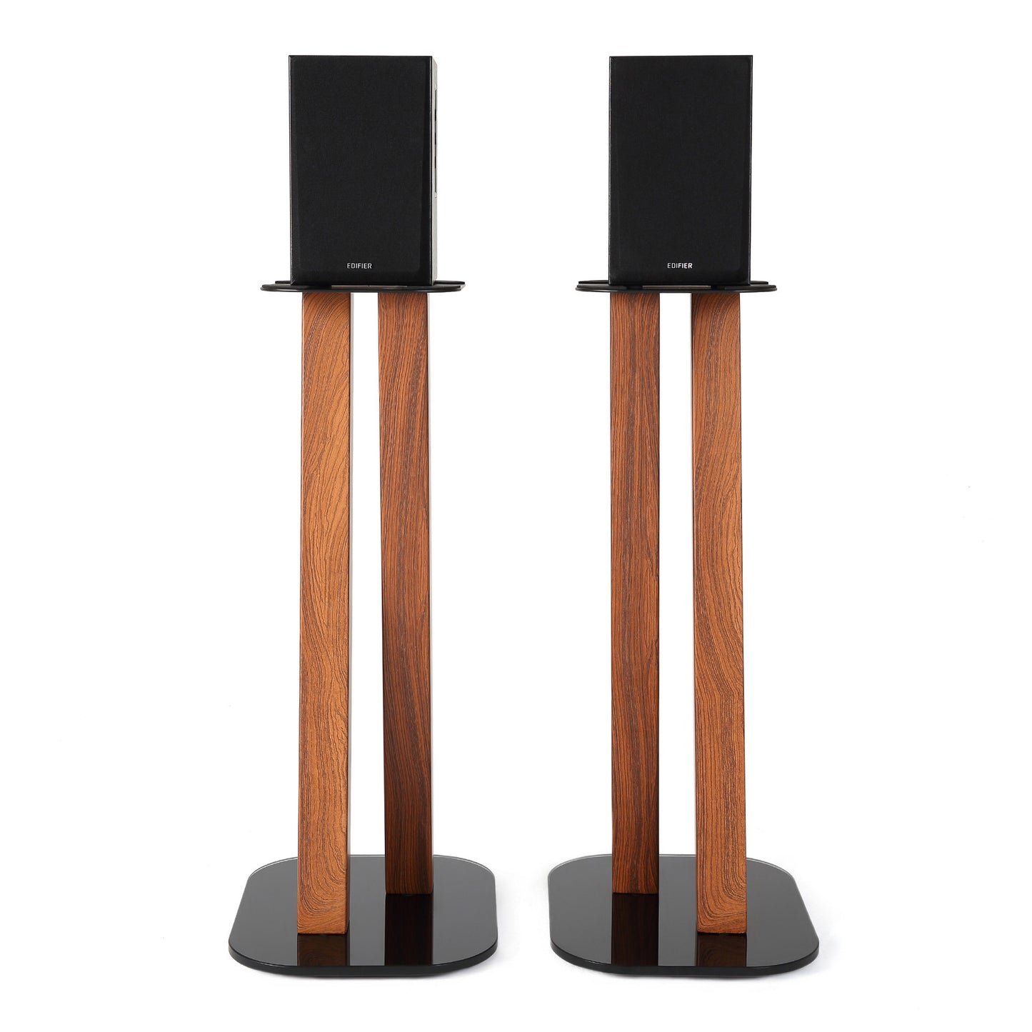 EXIMUS One Pair Fixed Height Universal Speaker Floor Stands - Cedar - 600 Series