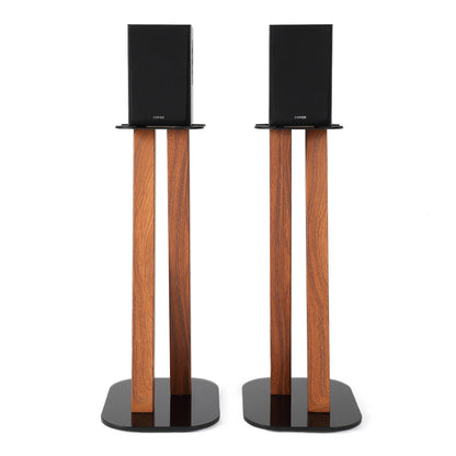 EXIMUS One Pair Fixed Height Universal Speaker Floor Stands - Cedar - 600 Series