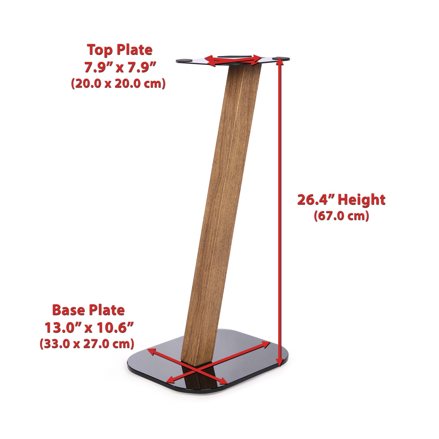 EXIMUS One Pair Fixed Height Universal Speaker Floor Stands - Oak - 610 Series