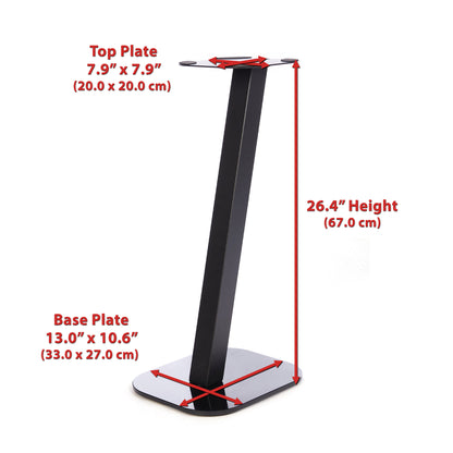 EXIMUS One Pair Fixed Height Universal Speaker Floor Stands - Black - 610 Series