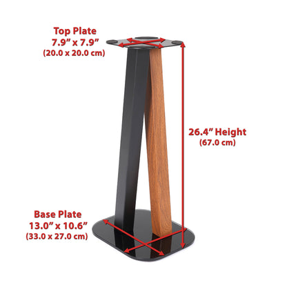 EXIMUS One Pair Fixed Height Universal Speaker Floor Stands - Cedar Black - 600 Series