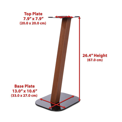 EXIMUS One Pair Fixed Height Universal Speaker Floor Stands - Cedar - 610 Series