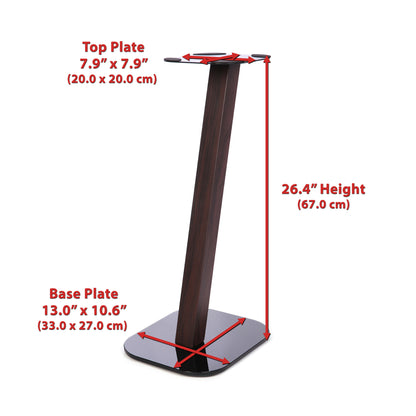 EXIMUS One Pair Fixed Height Universal Speaker Floor Stands - Espresso - 610 Series