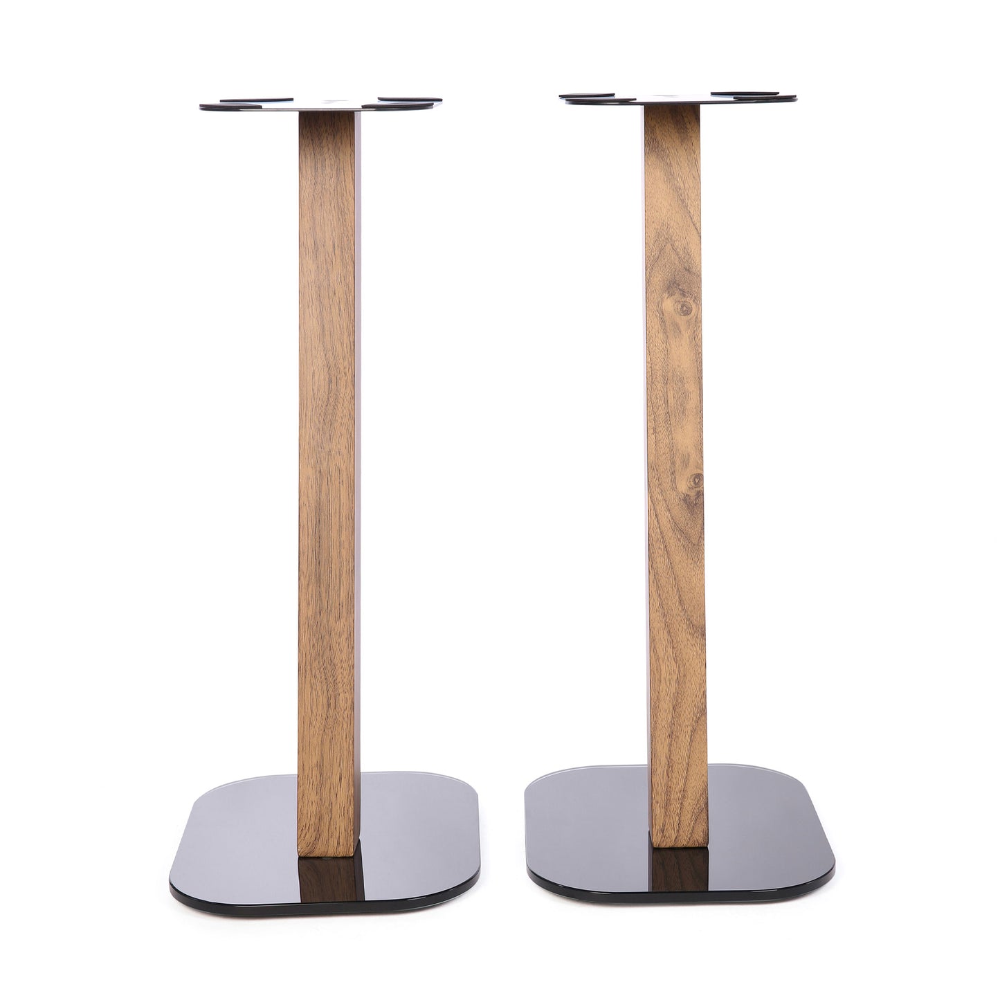 EXIMUS One Pair Fixed Height Universal Speaker Floor Stands - Oak - 610 Series