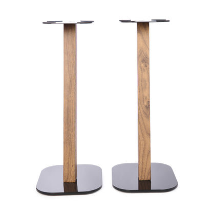 EXIMUS One Pair Fixed Height Universal Speaker Floor Stands - Oak - 610 Series