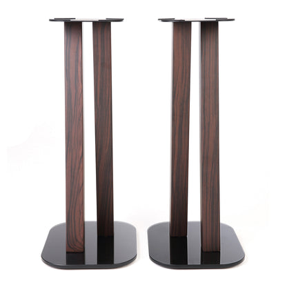 EXIMUS One Pair Fixed Height Universal Speaker Floor Stands - Espresso - 600 Series