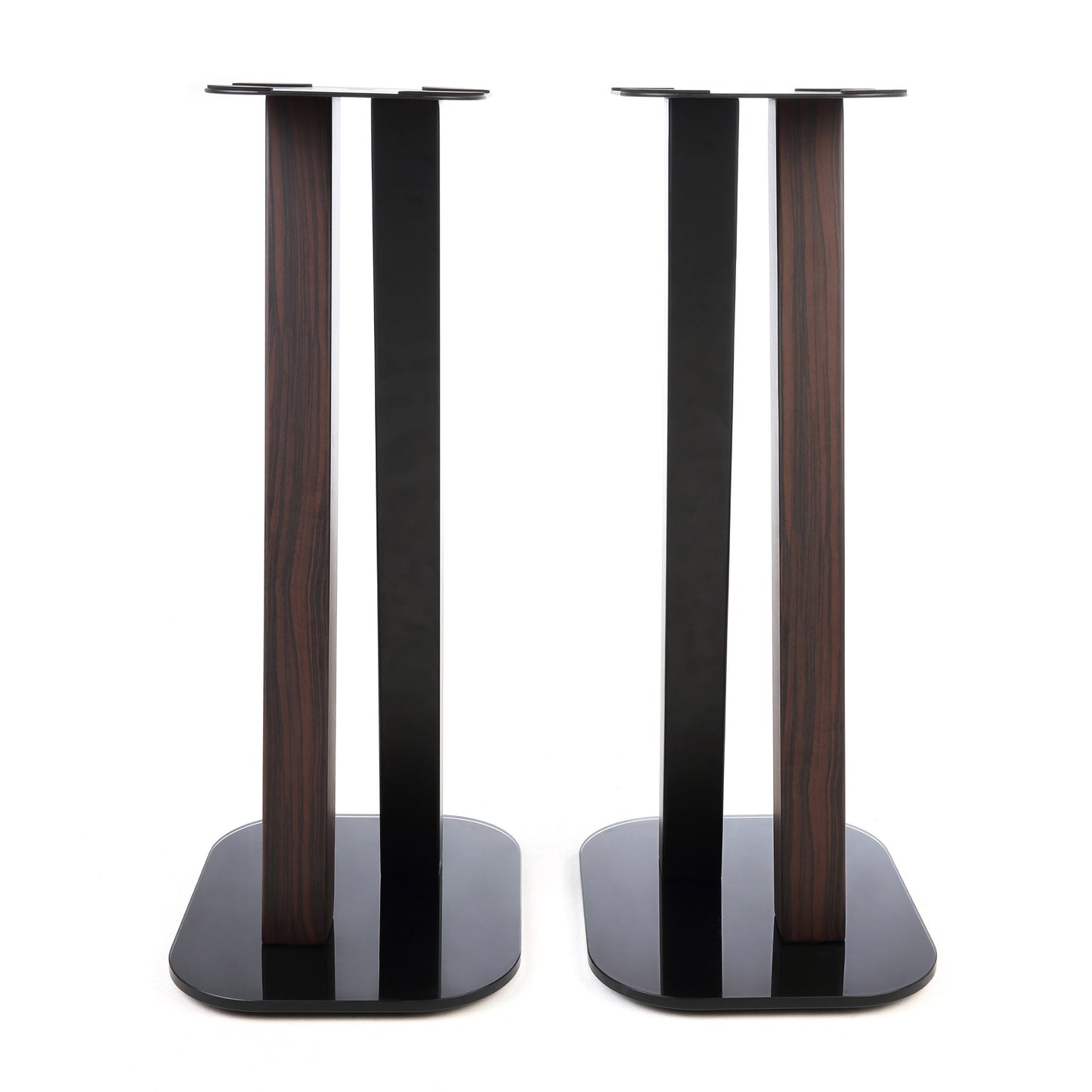 EXIMUS One Pair Fixed Height Universal Speaker Floor Stands - Espresso Black - 600 Series