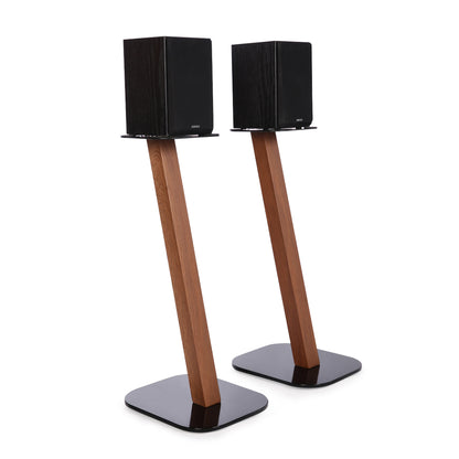 EXIMUS One Pair Fixed Height Universal Speaker Floor Stands - Cedar - 610 Series