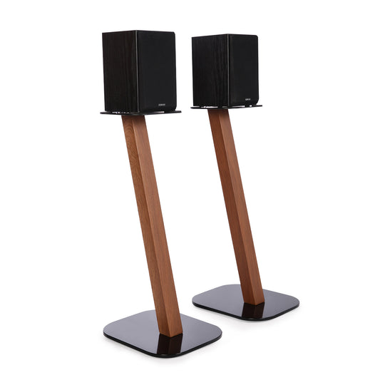 EXIMUS One Pair Fixed Height Universal Speaker Floor Stands - Cedar - 610 Series