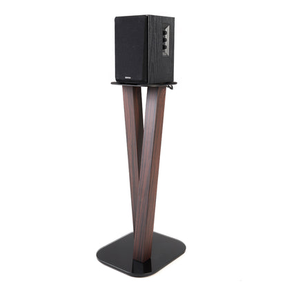 EXIMUS One Pair Fixed Height Universal Speaker Floor Stands - Espresso (600 Series)