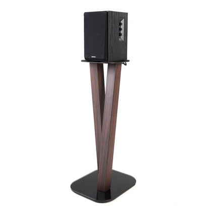 EXIMUS One Pair Fixed Height Universal Speaker Floor Stands - Espresso - 600 Series