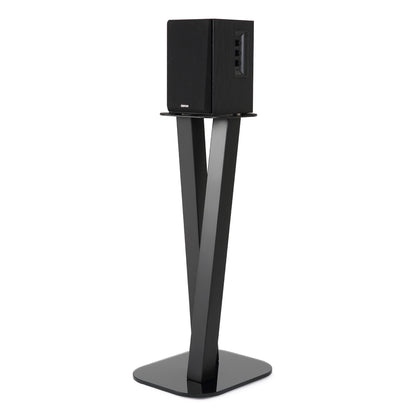 EXIMUS One Pair Fixed Height Universal Speaker Floor Stands - Black - 600 Series