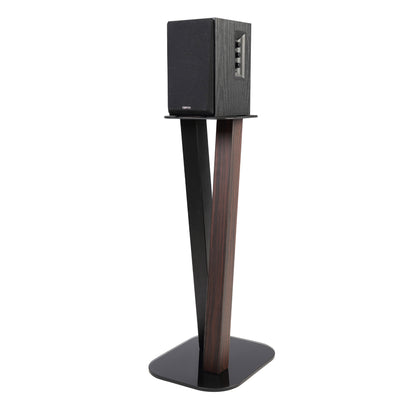 EXIMUS One Pair Fixed Height Universal Speaker Floor Stands - Espresso Black - 600 Series