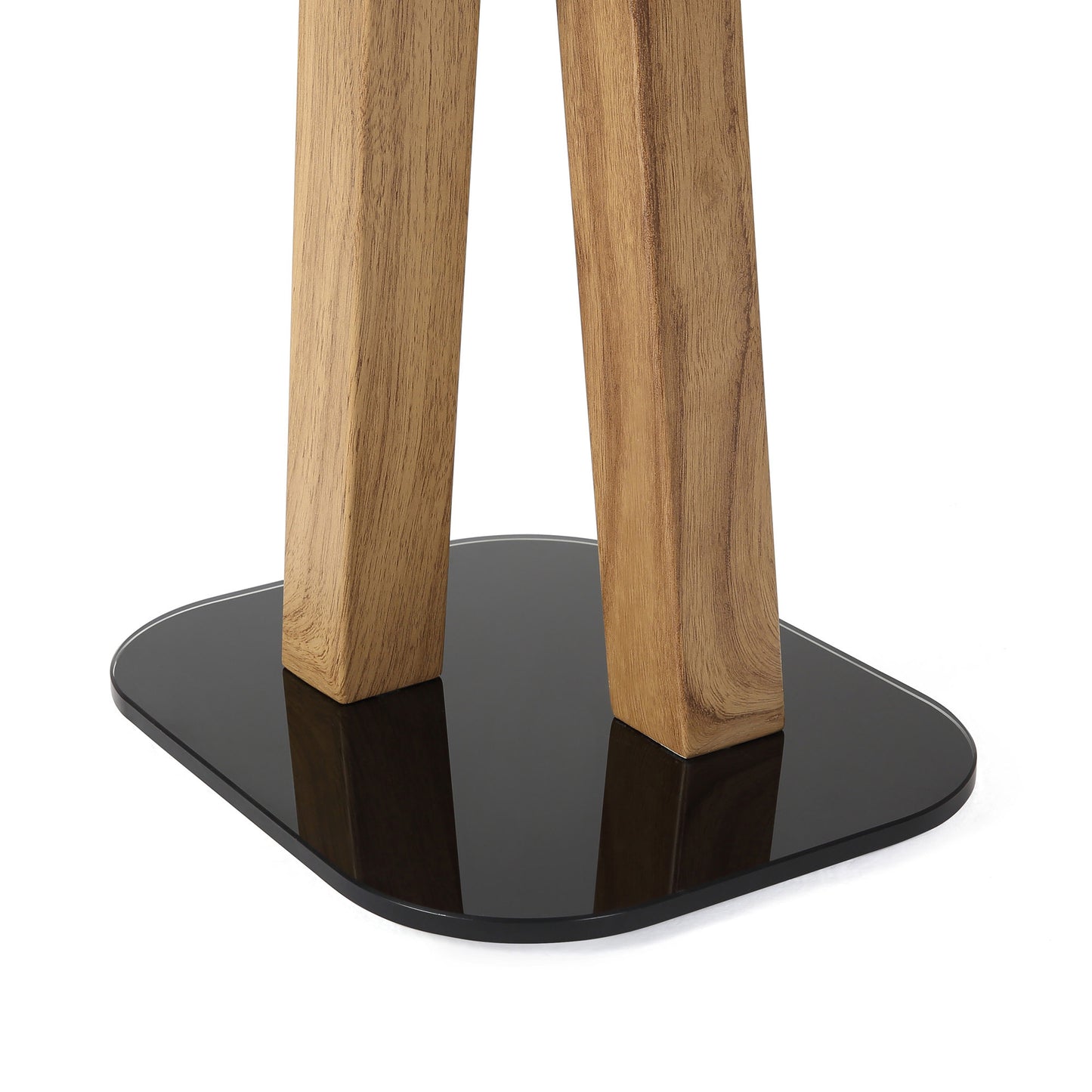 EXIMUS One Pair Fixed Height Universal Speaker Floor Stands - Oak - 600 Series