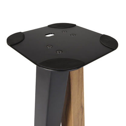 EXIMUS One Pair Fixed Height Universal Speaker Floor Stands - Walnut Black (600 Series)