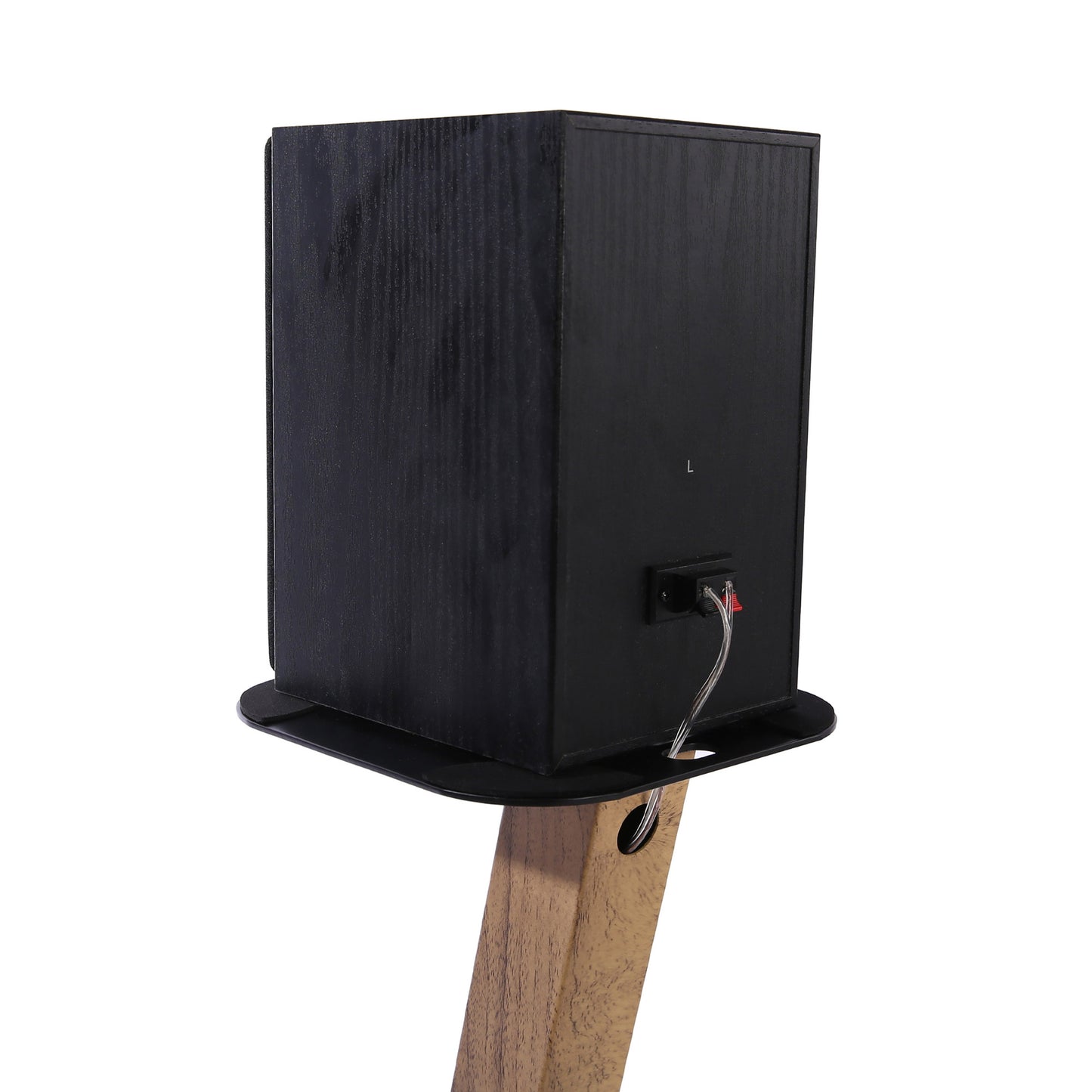 EXIMUS One Pair Fixed Height Universal Speaker Floor Stands - Oak - 610 Series