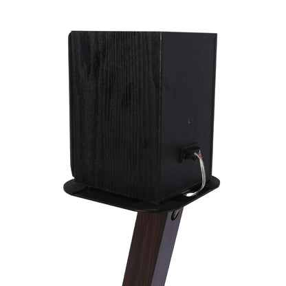 EXIMUS One Pair Fixed Height Universal Speaker Floor Stands - Espresso - 610 Series