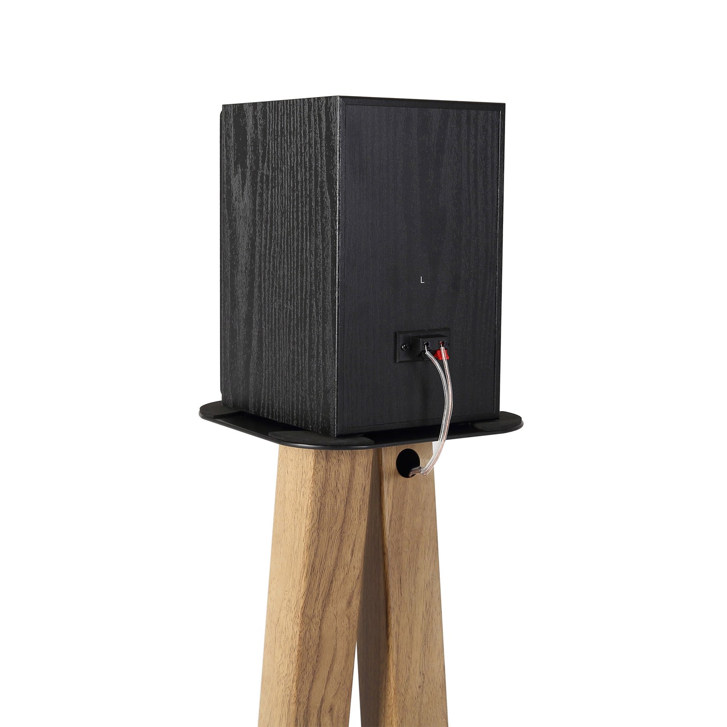 EXIMUS One Pair Fixed Height Universal Speaker Floor Stands - Oak - 600 Series