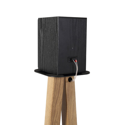 EXIMUS One Pair Fixed Height Universal Speaker Floor Stands - Oak - 600 Series