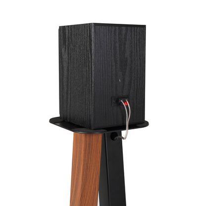 EXIMUS One Pair Fixed Height Universal Speaker Floor Stands - Cedar Black - 600 Series