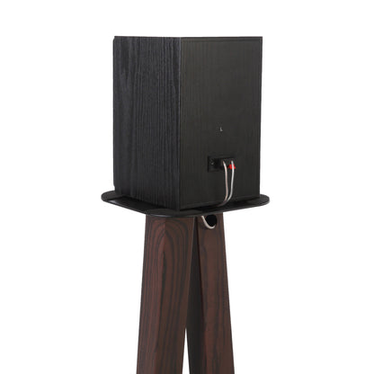 EXIMUS One Pair Fixed Height Universal Speaker Floor Stands - Espresso (600 Series)