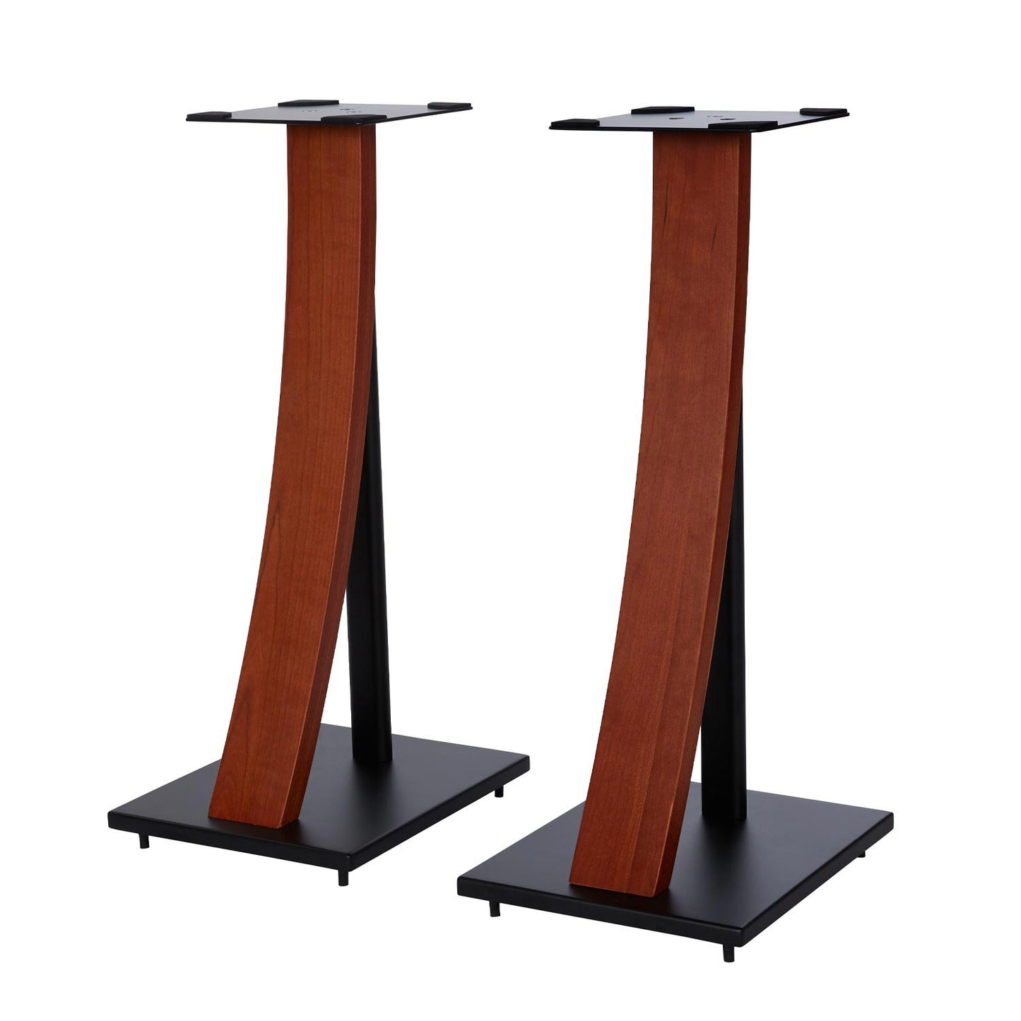 EXIMUS One Pair Fixed Height Universal Speaker Floor Stands with Real Wood - Cedar - 290 Series
