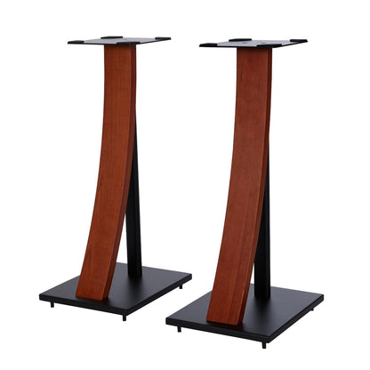 EXIMUS One Pair Fixed Height Universal Speaker Floor Stands with Real Wood - Cedar - 290 Series