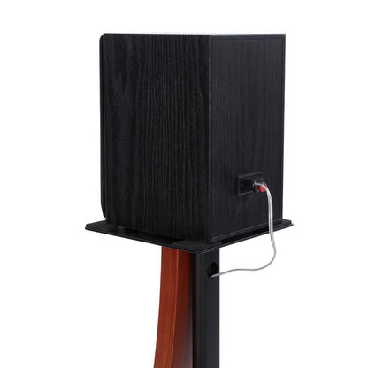 EXIMUS One Pair Fixed Height Universal Speaker Floor Stands with Real Wood - Cedar - 290 Series