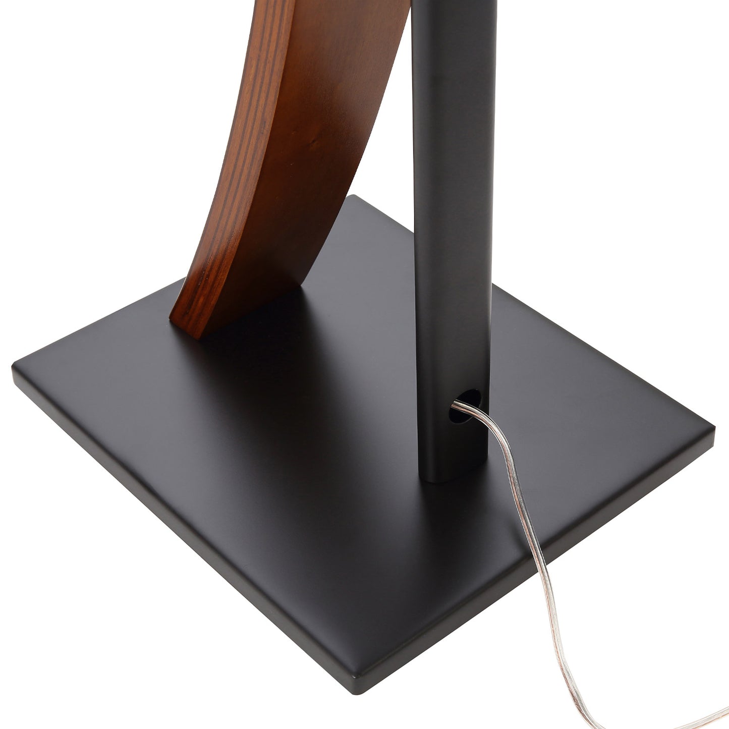 EXIMUS One Pair Fixed Height Universal Speaker Floor Stands with Real Wood - Walnut - 290 Series