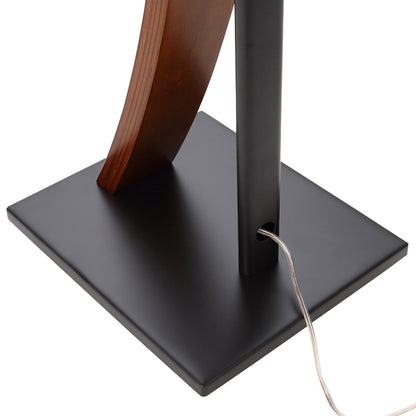 EXIMUS One Pair Fixed Height Universal Speaker Floor Stands with Real Wood - Walnut - 290 Series