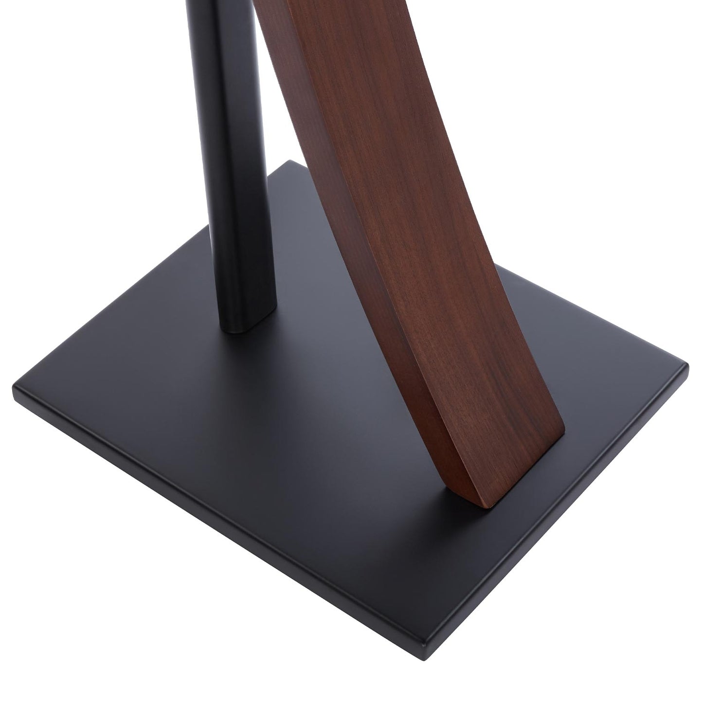 EXIMUS One Pair Fixed Height Universal Speaker Floor Stands with Real Wood - Espresso - 290 Series