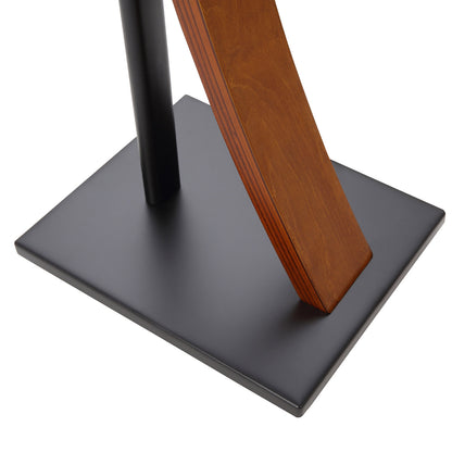 EXIMUS One Pair Fixed Height Universal Speaker Floor Stands with Real Wood - Walnut - 290 Series