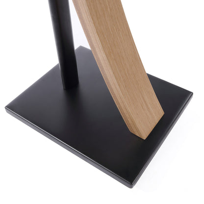 EXIMUS One Pair Fixed Height Universal Speaker Floor Stands with Real Wood - Oak - 290 Series