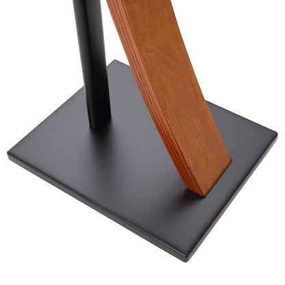 EXIMUS One Pair Fixed Height Universal Speaker Floor Stands with Real Wood - Cherry - 290 Series